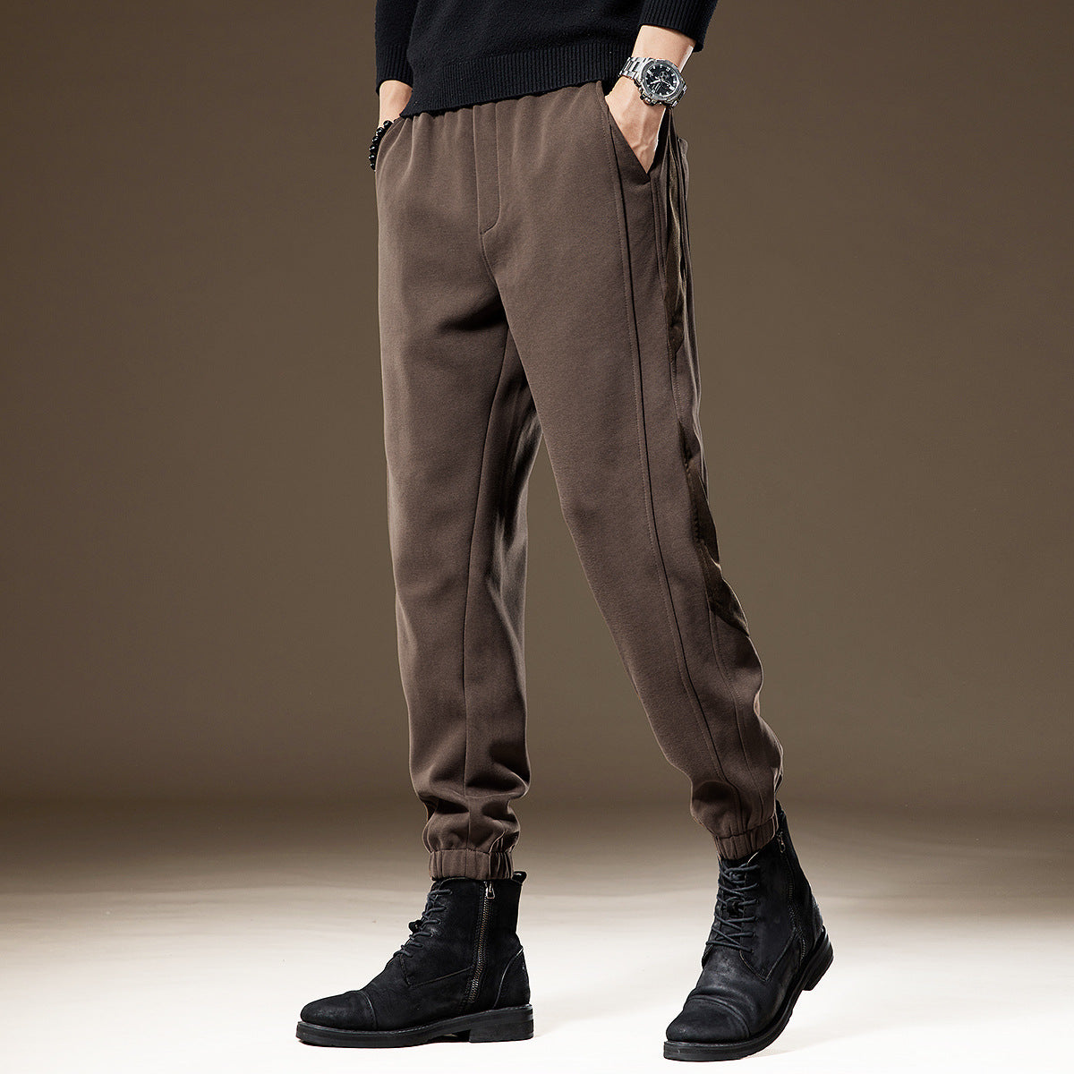 Men's new American casual pants with cuffs, men's loose splicing harem pants