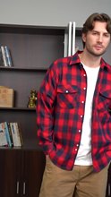 American retro flannel men's long-sleeved brushed plaid shirt men's cool jacket