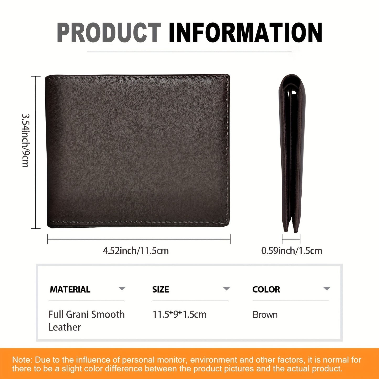 Men's short wallet with rfid anti-theft and multi-card slots, high-end three-fold men's genuine leather wallet