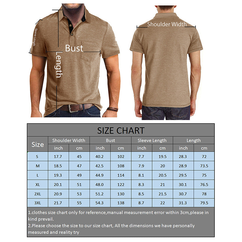 2025 Summer Men's Short-sleeved Lapel T-shirt Men's POLO Shirt