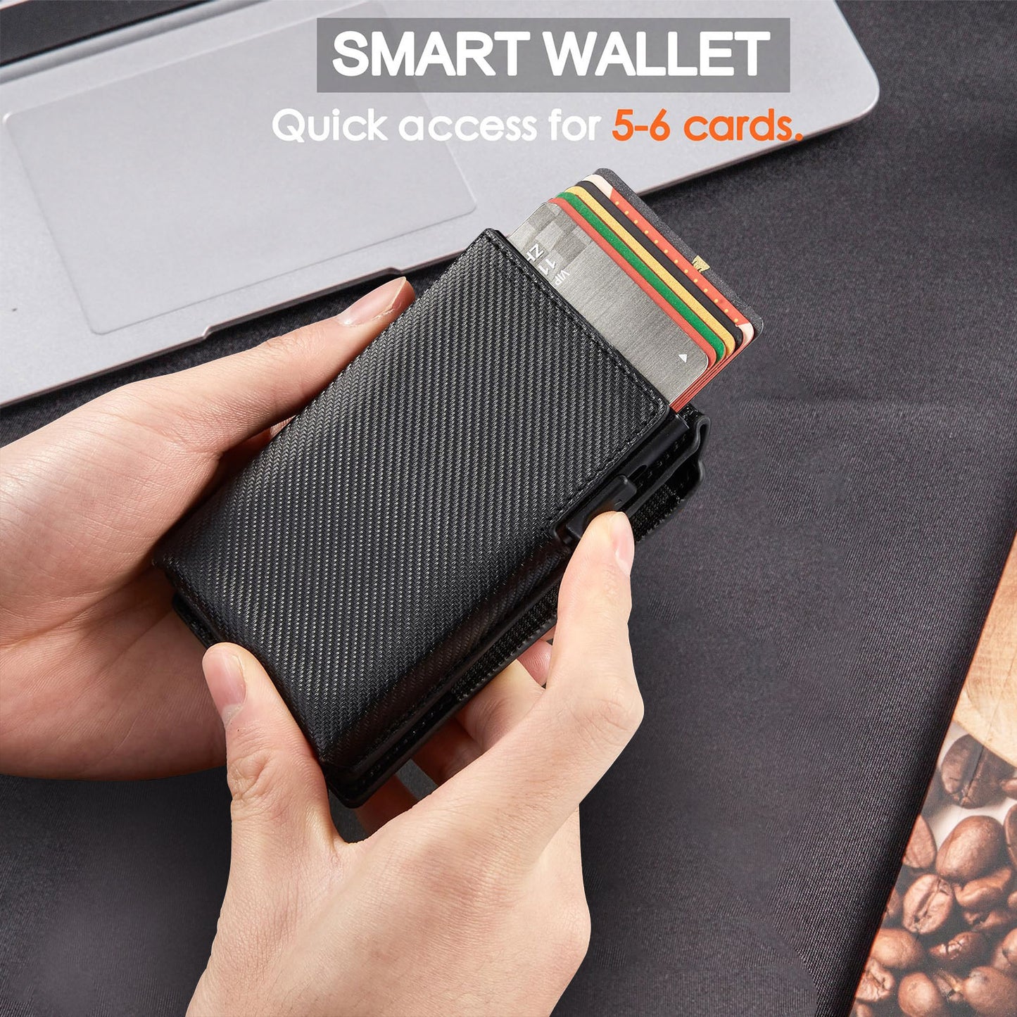 New flip airtag wallet men's high-end credit card metal card box anti-theft 20% men's card wallet