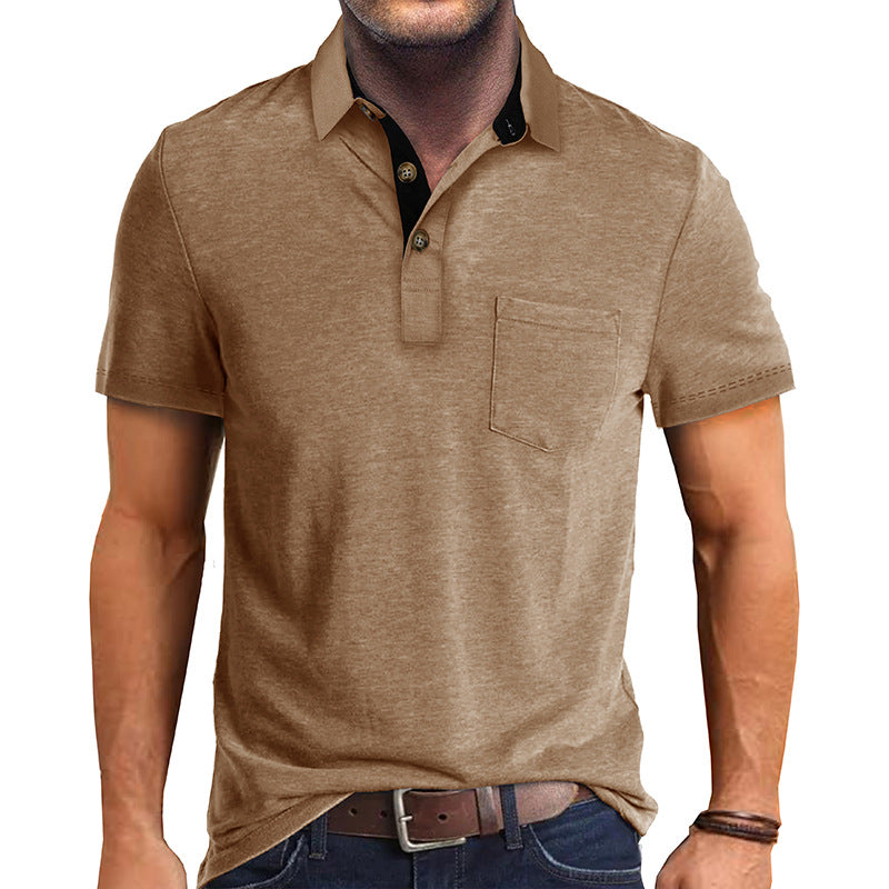 2025 Summer Men's Short-sleeved Lapel T-shirt Men's POLO Shirt