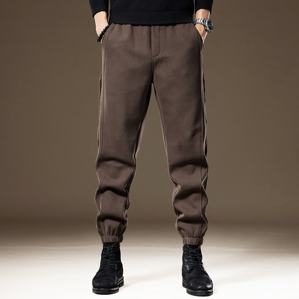 Men's new American casual pants with cuffs, men's loose splicing harem pants