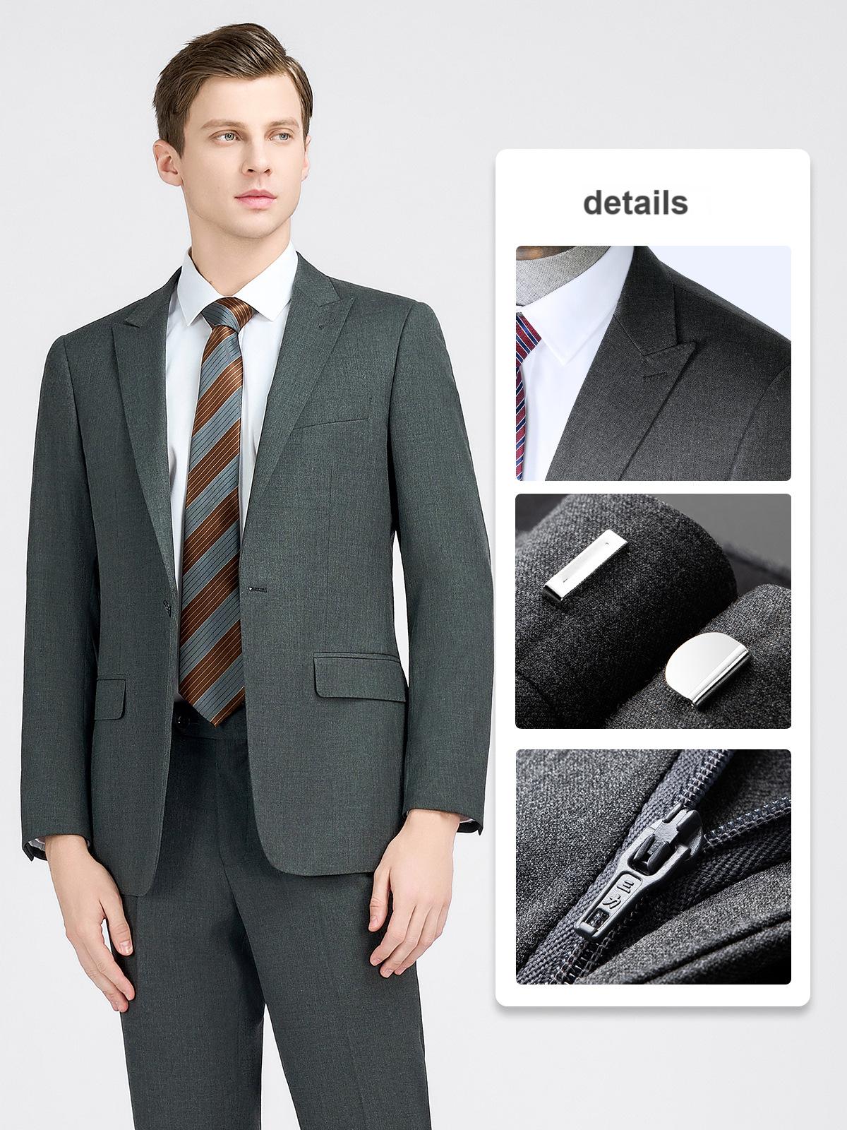 Men's suits, men's and women's suits, gray corporate white-collar executives, bank work clothes