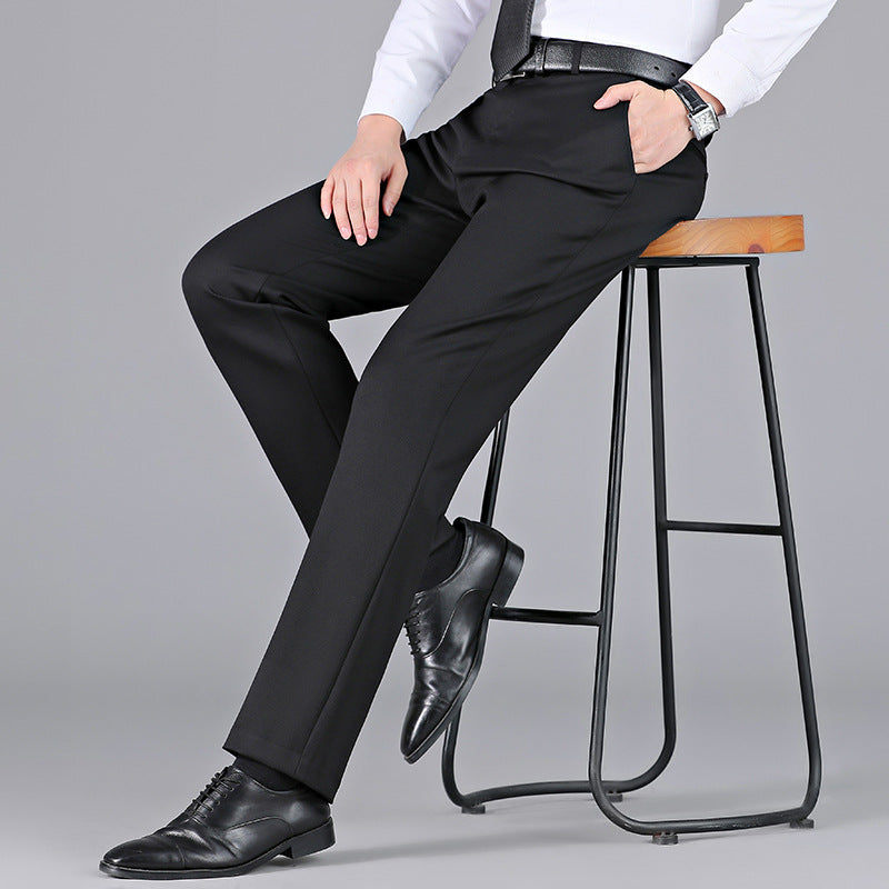 Men's stretch casual pants, no ironing, easy to care, business anti-wrinkle trousers, all-match straight trousers for men