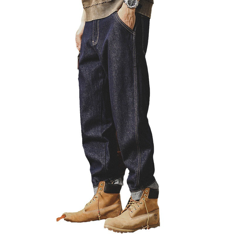 American retro classic jeans men's straight 2024 new versatile loose large size trousers