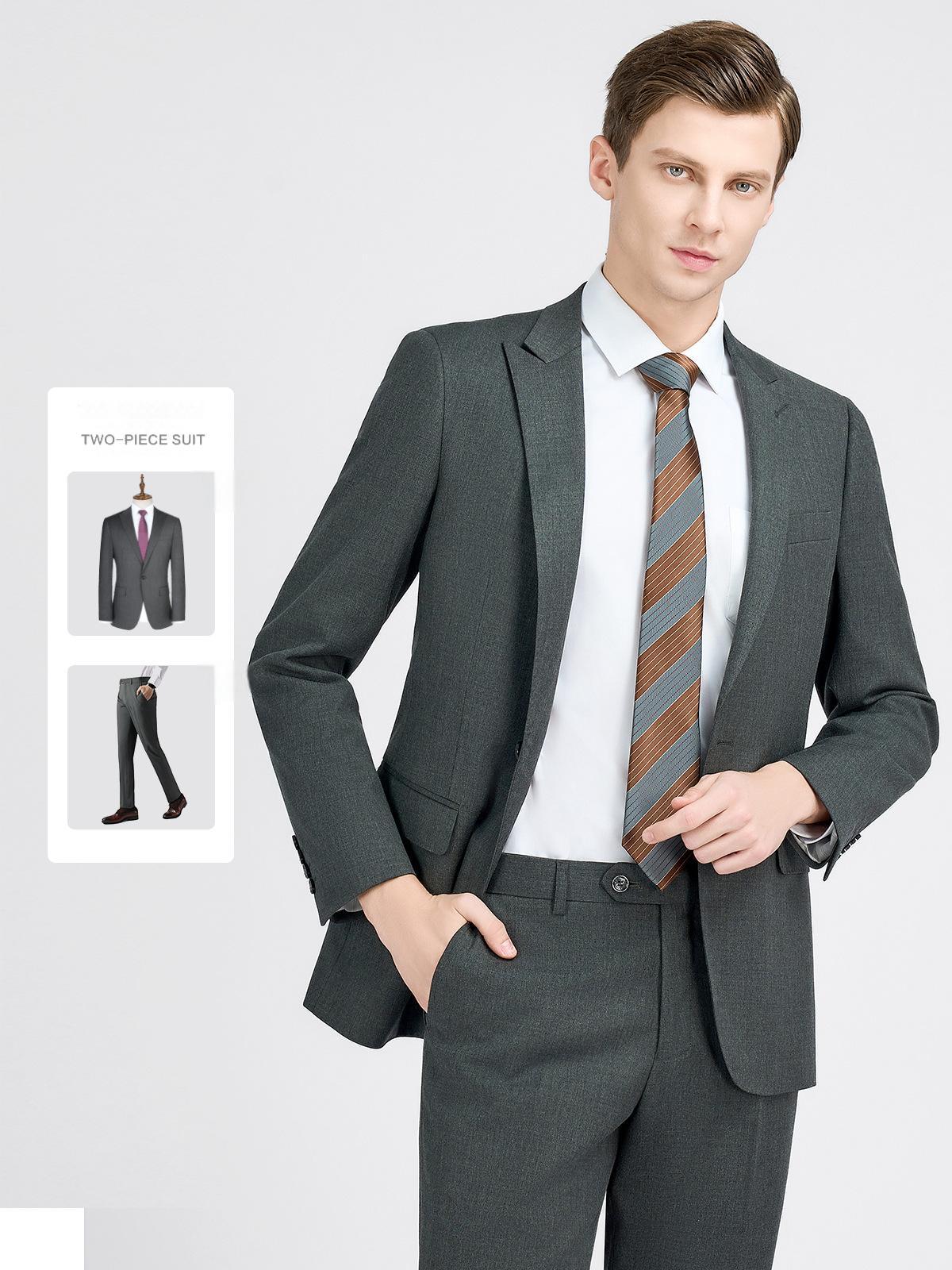 Men's suits, men's and women's suits, gray corporate white-collar executives, bank work clothes