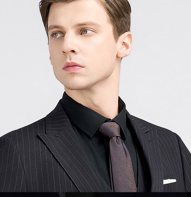 Black striped imitation wool men's suits, men's groomsmen suits, suits, men's wedding suits, professional suits