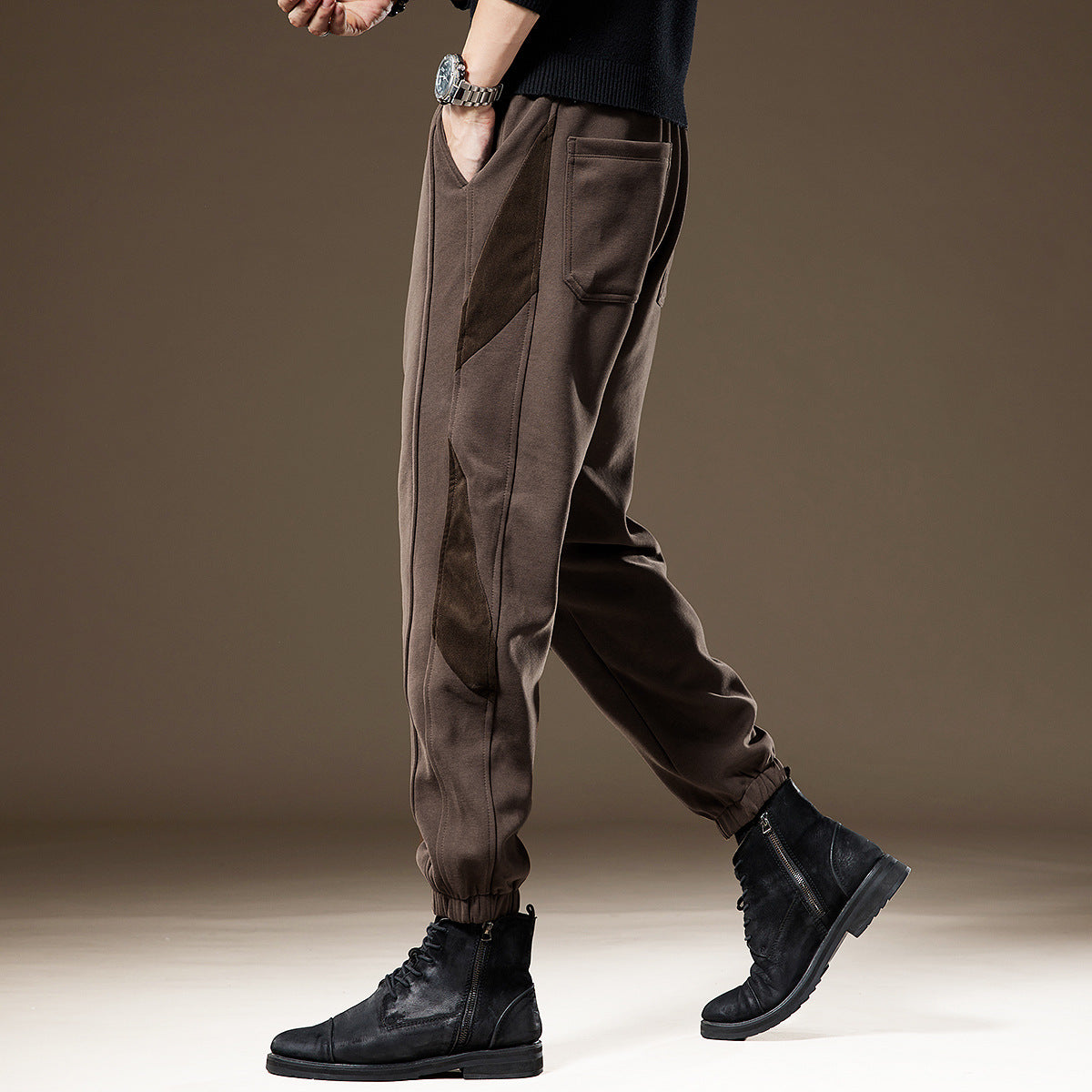 Men's new American casual pants with cuffs, men's loose splicing harem pants