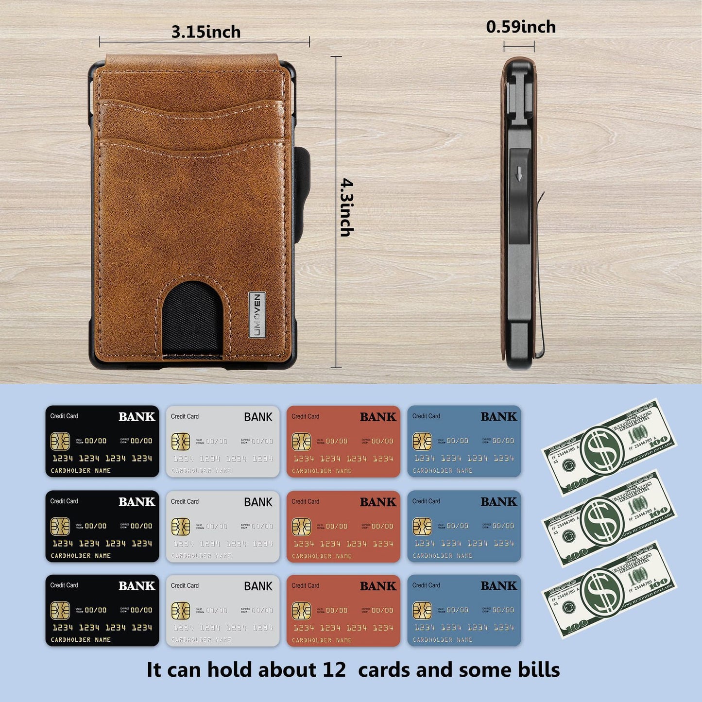 Anti-theft large-capacity carbon fiber genuine leather card holder RFID multi-card slot flip wallet for men