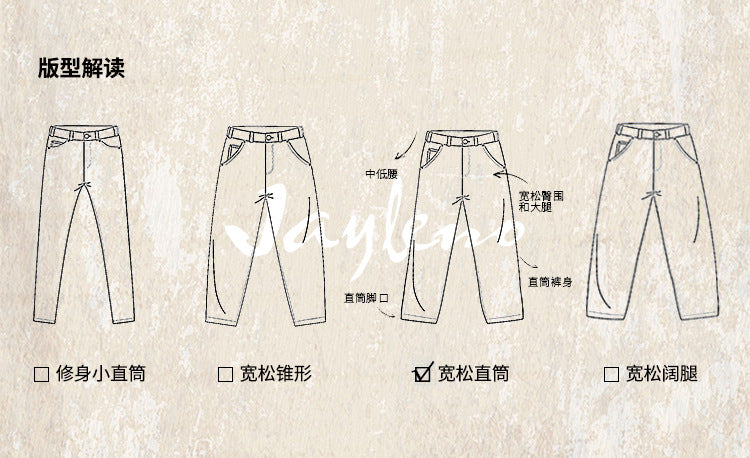 2025 new work pants men's spring loose straight men's casual pants