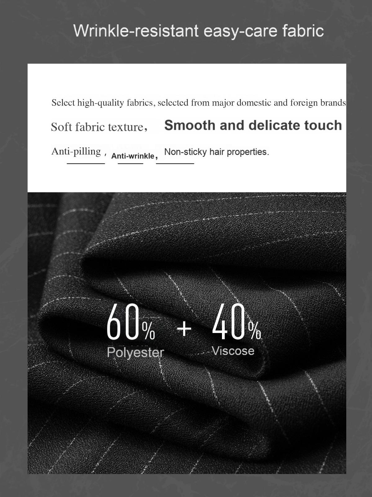 Black striped imitation wool men's suits, men's groomsmen suits, suits, men's wedding suits, professional suits