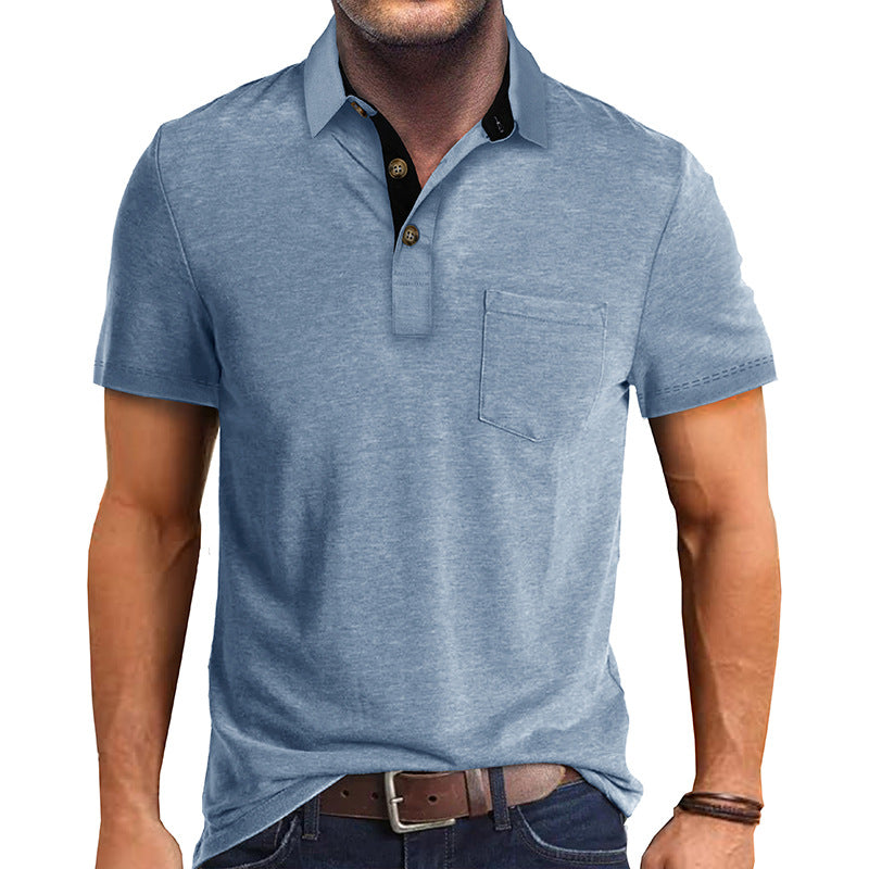 2025 Summer Men's Short-sleeved Lapel T-shirt Men's POLO Shirt