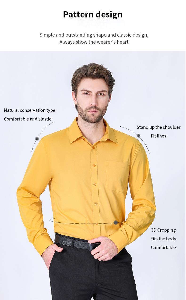 Four-sided elastic commuting simple white shirt men's long-sleeved business high-end formal wear