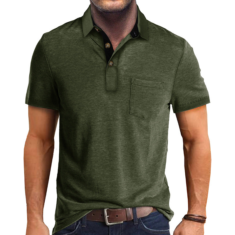 2025 Summer Men's Short-sleeved Lapel T-shirt Men's POLO Shirt