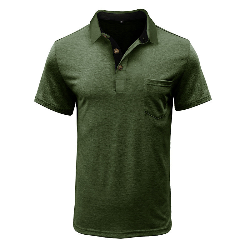 2025 Summer Men's Short-sleeved Lapel T-shirt Men's POLO Shirt