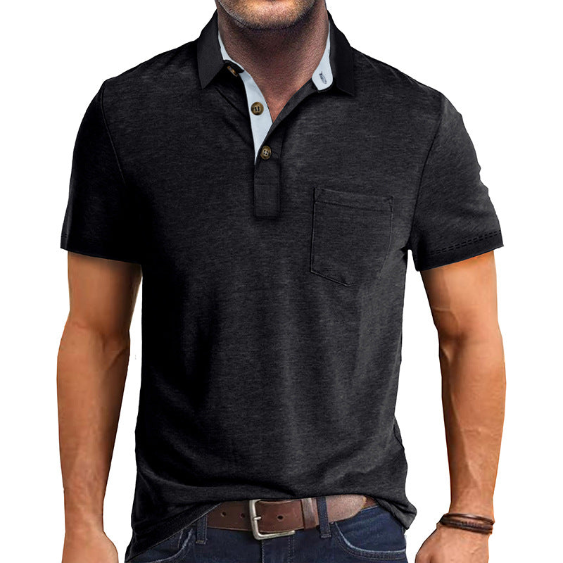 2025 Summer Men's Short-sleeved Lapel T-shirt Men's POLO Shirt