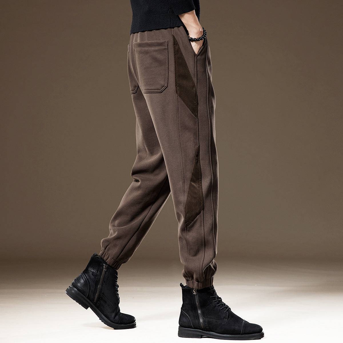 Men's new American casual pants with cuffs, men's loose splicing harem pants