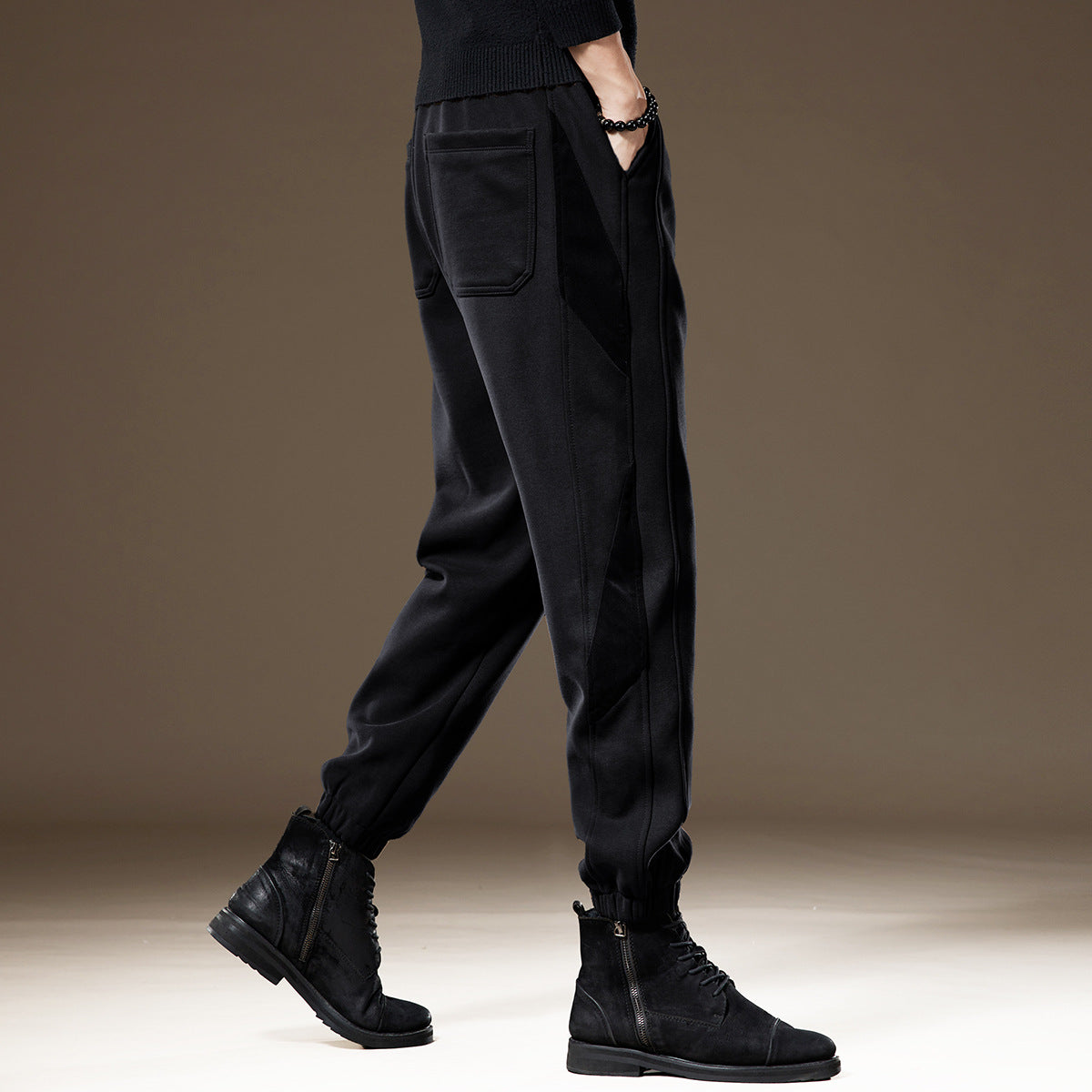 Men's new American casual pants with cuffs, men's loose splicing harem pants